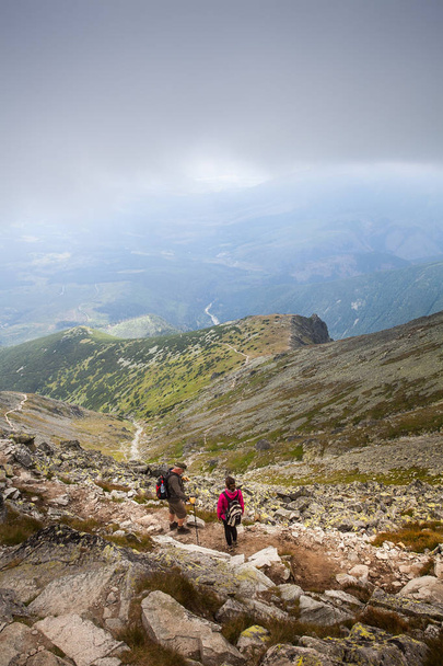 Hiking in the Tatra National Park Slovakia, Poland. Landscpes and panorama with mountain range. - Photo, Image