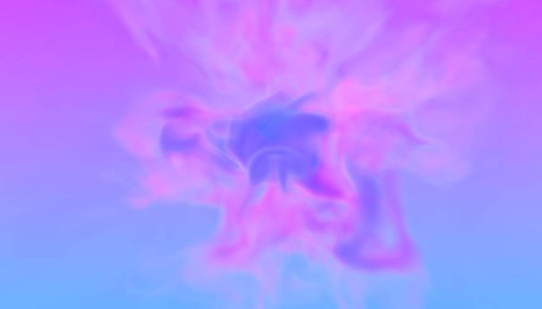 Turbulentní vírová dvou neon barvy kouří, modrou a fialovou v retro stylu disco. 3D obrázek návrh futuristické barevné výbuch. Ilustrace z abstraktní zářící barvou na barevné pozadí. - Fotografie, Obrázek