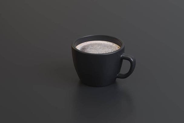 una taza de café fuerte sobre un fondo negro
 - Foto, imagen