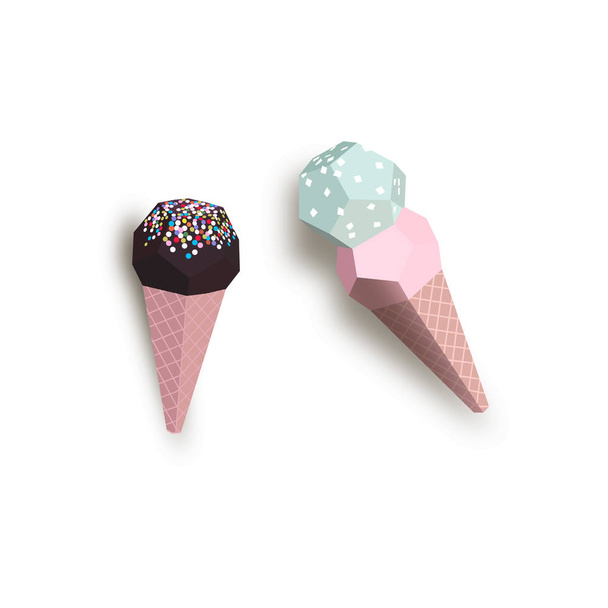 Ice cream collection. Beautiful colorful set. Vector illustration - Vektör, Görsel
