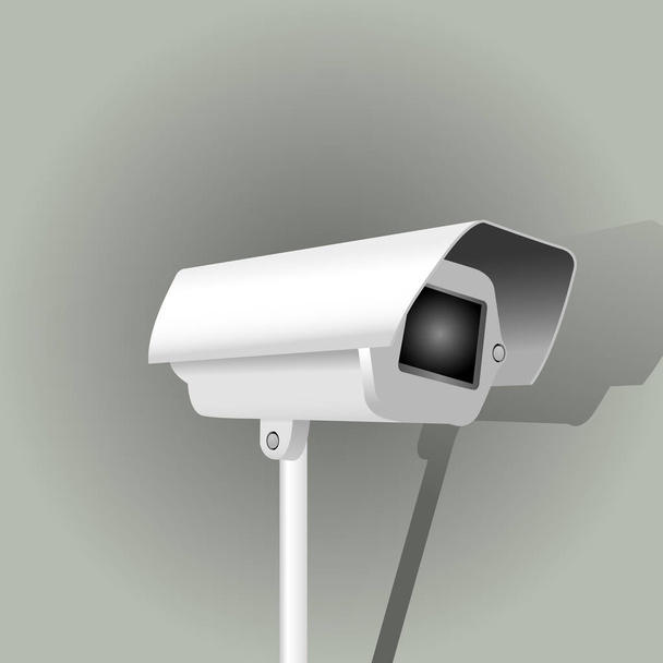 Surveillance camera on grey background - security camera - Vector, Image