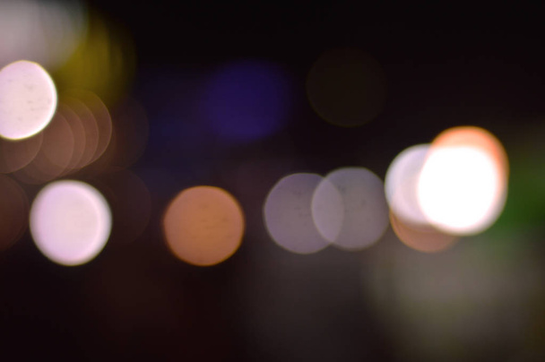 abstract bokeh night city light blur background - Foto, afbeelding