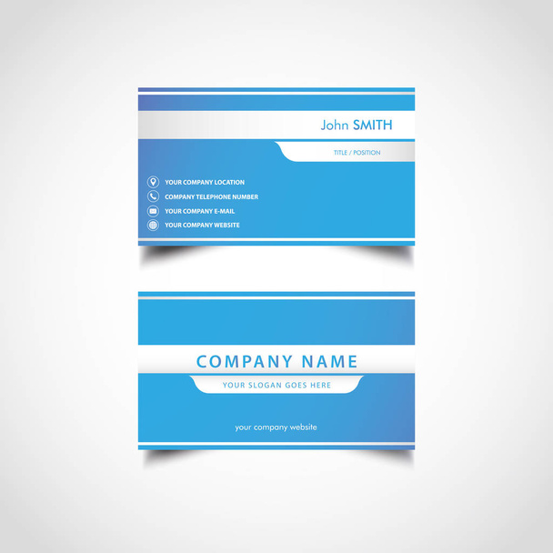  Simple Blue and White Business Card Template, Vector, Illustration, Eps File - Вектор, зображення