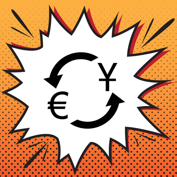 Döviz Alım Satım işareti. Dolar ve Euro. Vektör. Çizgi roman IC stil - Vektör, Görsel
