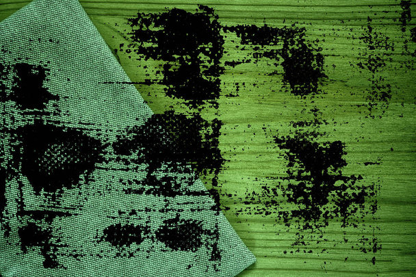Grunge Ultra groene linnen stof oppervlak voor mock-up of ontwerper gebruik, boek cover monster, staal - Foto, afbeelding