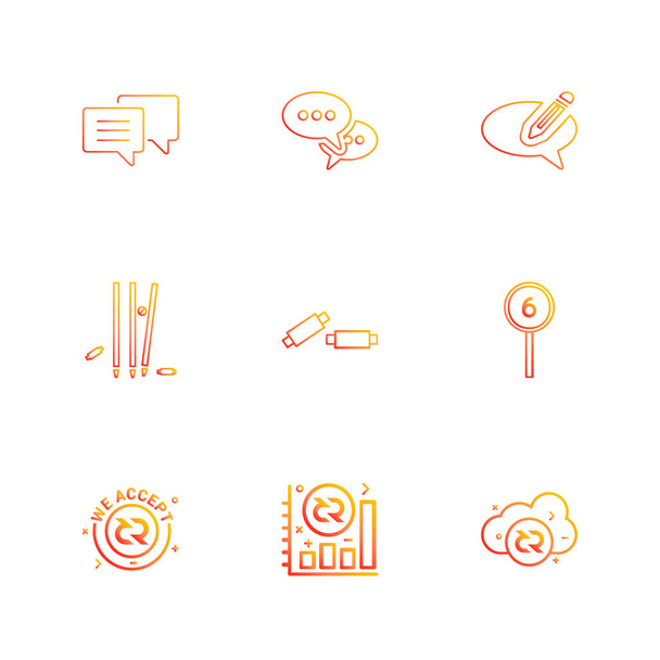 set of various theme app icons, vector illustrations - Wektor, obraz