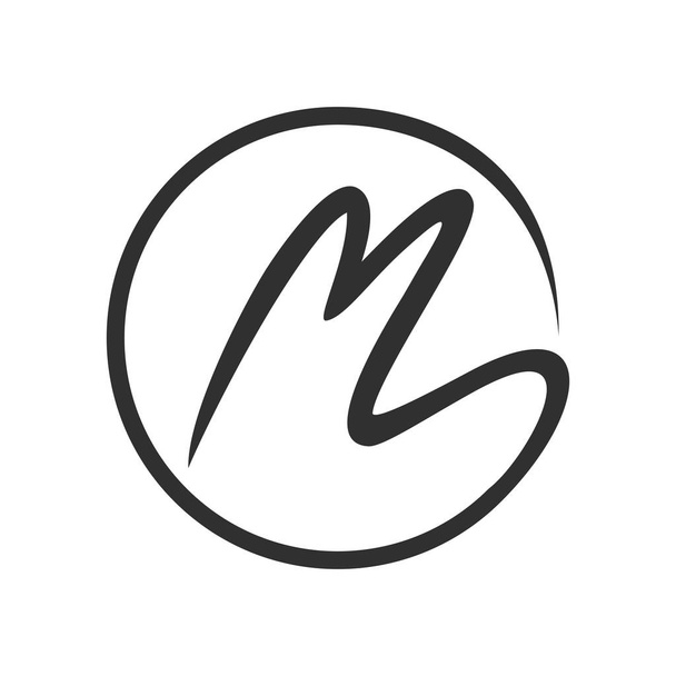 Alkuperäinen M Stroke Circle Lettermark Vector Symbol Graafinen logo Malli
 - Vektori, kuva