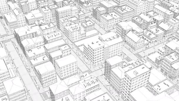Wireframe white city build abstract architectural - Footage, Video