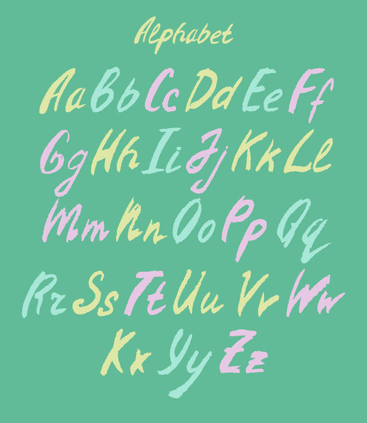 Hand drawn color alphabet - Vector, Image