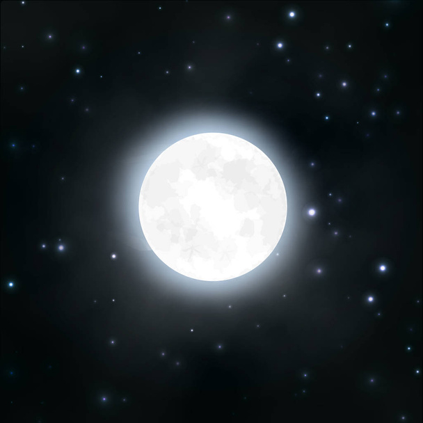 Moon, night sky, stars, vector illustration - Vector, Image