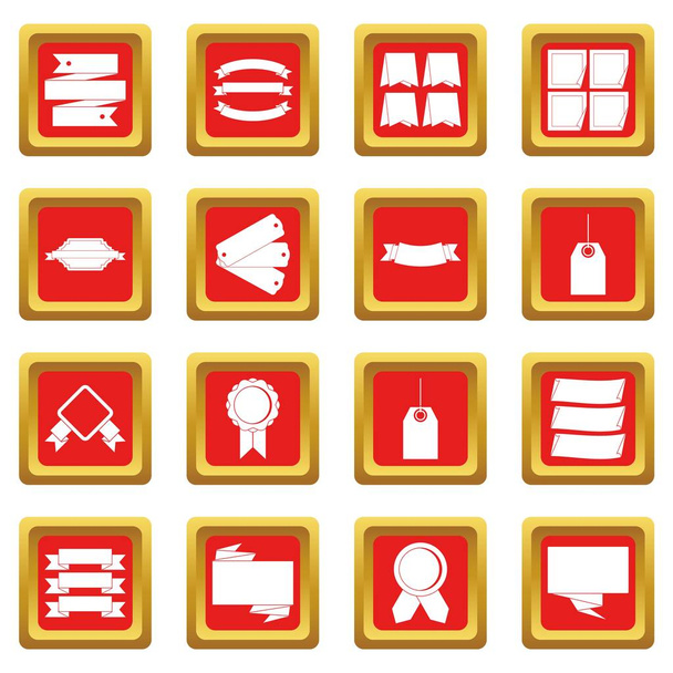 Diferentes iconos de etiquetas de colores rojo
 - Vector, imagen