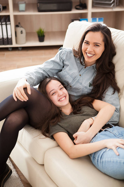 Younger and oldest sisters having a great time together - Фото, изображение
