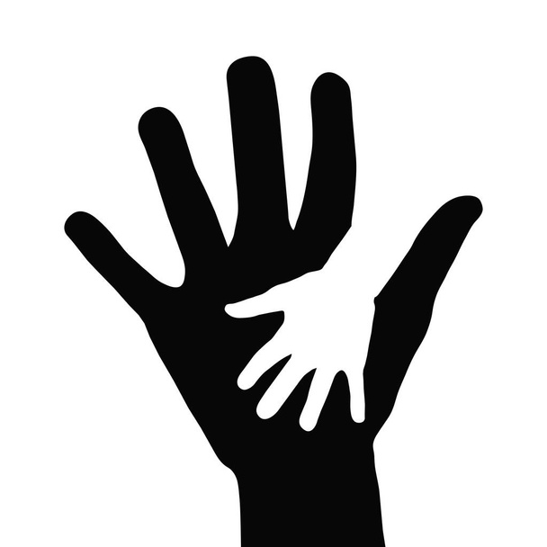 concept de mains d'aide, icône de mains de parent et bébé, illustration vectorielle de stock
 - Vecteur, image