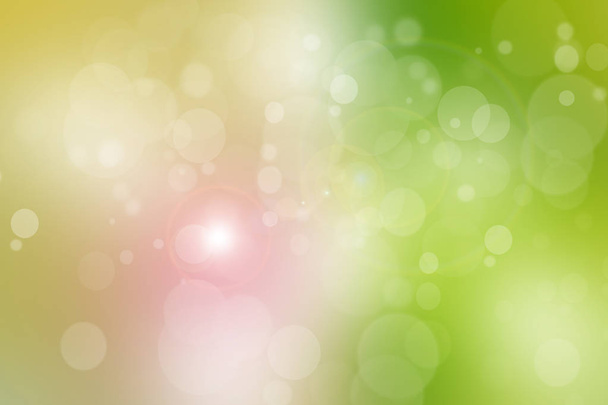 Abstract colorful gradient green yellow bokeh lights background texture. - Fotó, kép