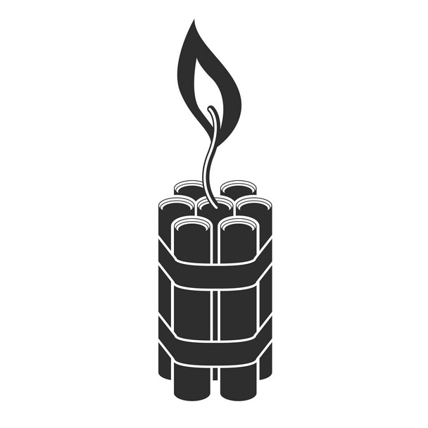 Kazetu výbuchu dynamitu s hořící pojistky - bomba - Vektor, obrázek