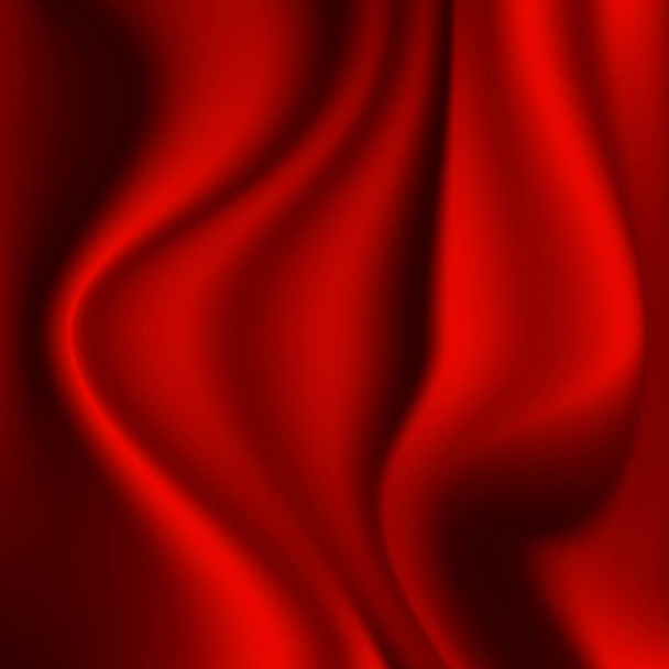 Red silk material with pleats - Vector, Image