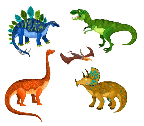 динозавр барвистий векторний набір
 - Вектор, зображення