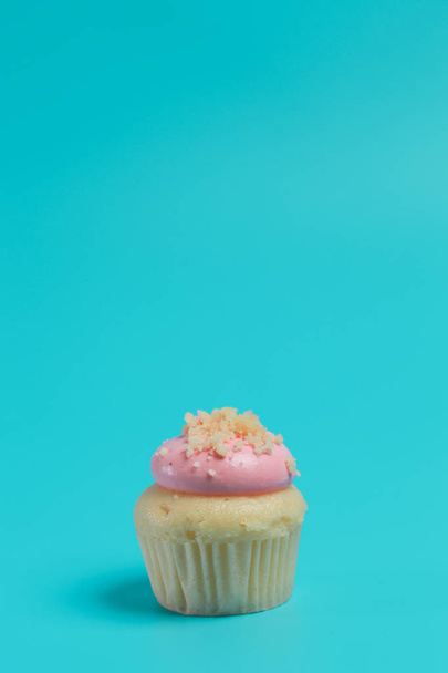 Birthday Cake On Color For Background - 写真・画像
