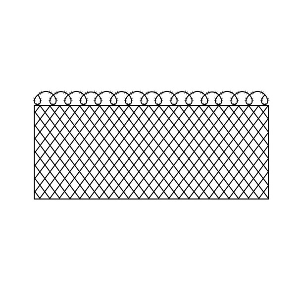 metalen hek met prikkeldraad - Vector, afbeelding