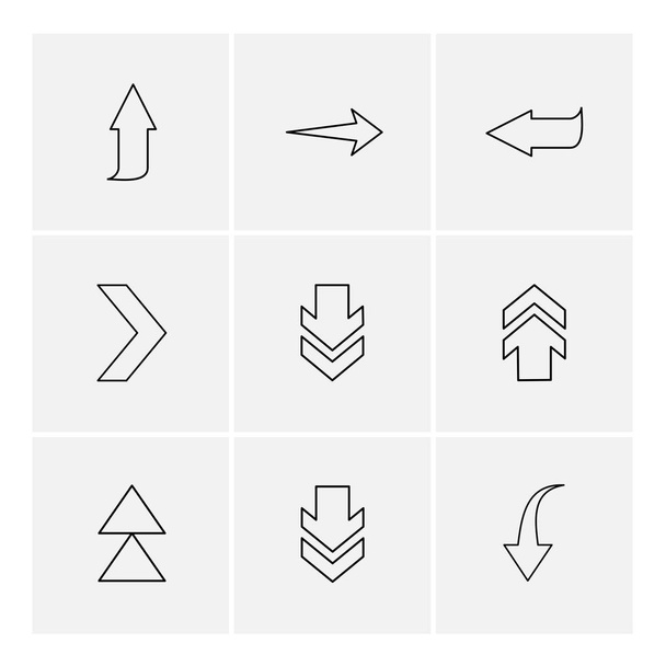 arrows directions pointers creative icons set, vector design flat collection - Vettoriali, immagini