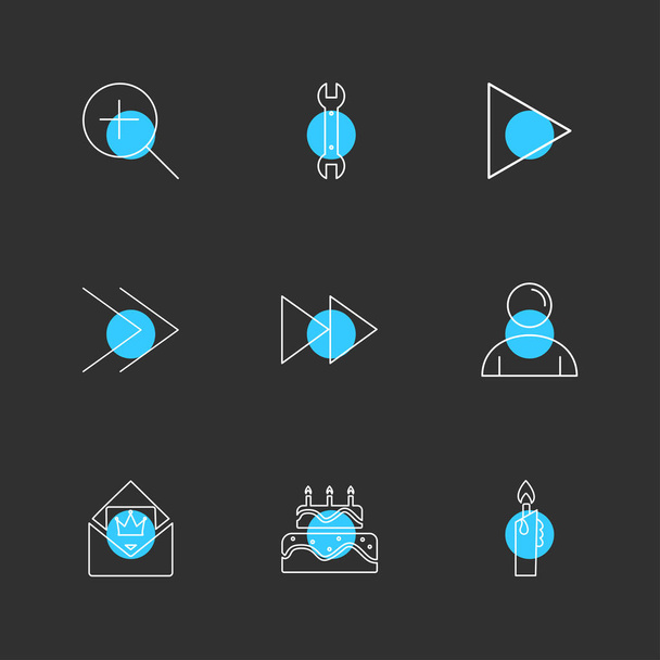 set of various theme app icons, vector illustrations - Vector, Imagen
