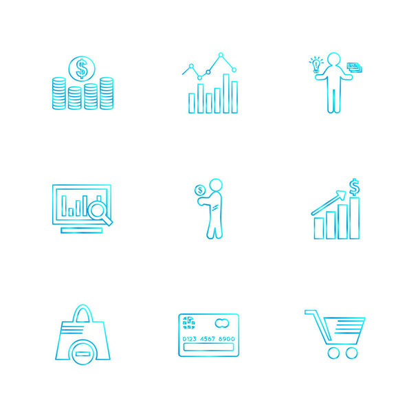 set of various theme app icons, vector illustrations - Vektor, Bild