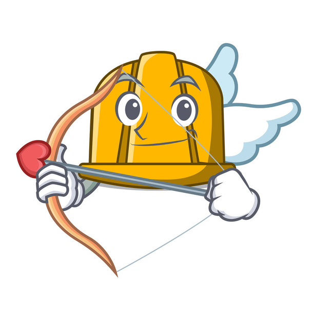 Cupid construction helmet character cartoon vector illustration - Vecteur, image