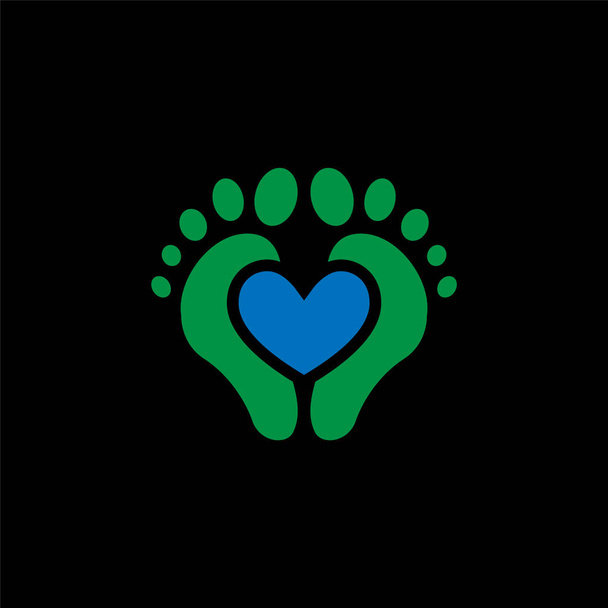 love foot logo vector element. foot logo template - Vector, Image