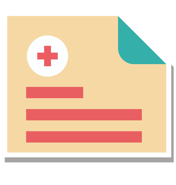 Ícone de vetor isolado de cor de relatório médico totalmente editável
 - Vetor, Imagem