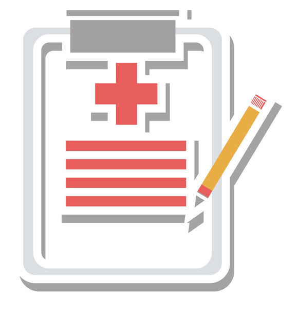 Medical Report Color Isolated Vector Icon Fully Editable - Vector, Image