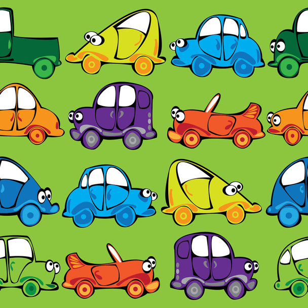 vector seamless multicolor cars pattern - Vektor, Bild