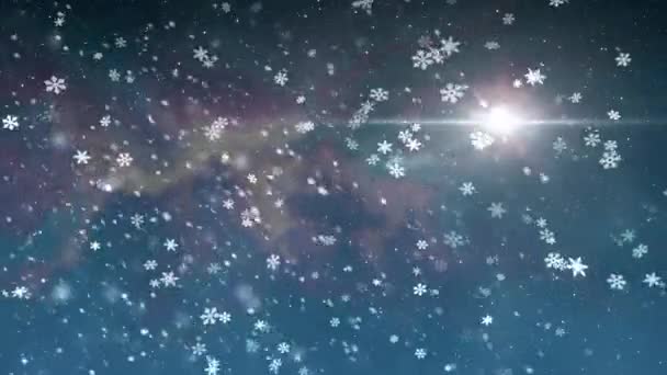 Vánoční hvězda světlo Sníh padající animace pozadí nové kvalitní univerzální pohybu dynamický animovaný barevné radostnou dovolenou hudební video záběry - Záběry, video