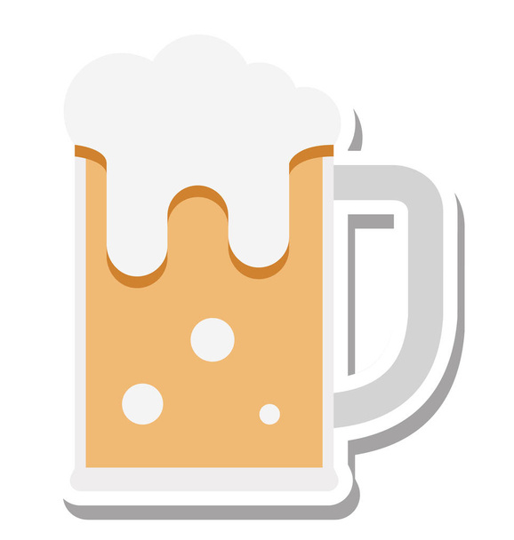 ビール マグカップ ベクトル図色アイコン完全に編集可能  - ベクター画像