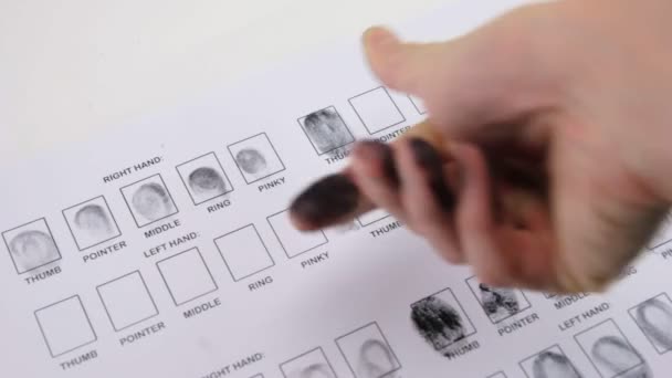 Muž opustí jeho otisky prstů v dokumentaci - Záběry, video