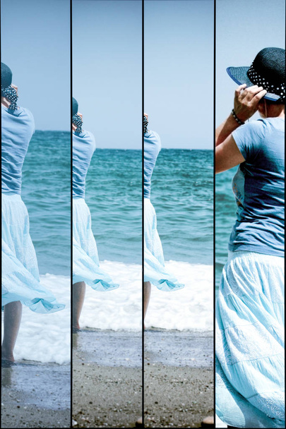 Ελεύθερη κυκλοφορία των γυναικών - ξεκούραση, χαλάρωση στην παραλία της θάλασσας - Φωτογραφία, εικόνα