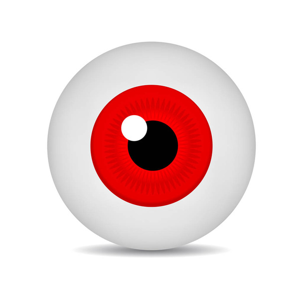 Icono realista de ilustración vectorial 3d imagen redonda globo ocular rojo. Ojo Rojo aislado sobre fondo blanco. Ilustración vectorial
. - Vector, Imagen