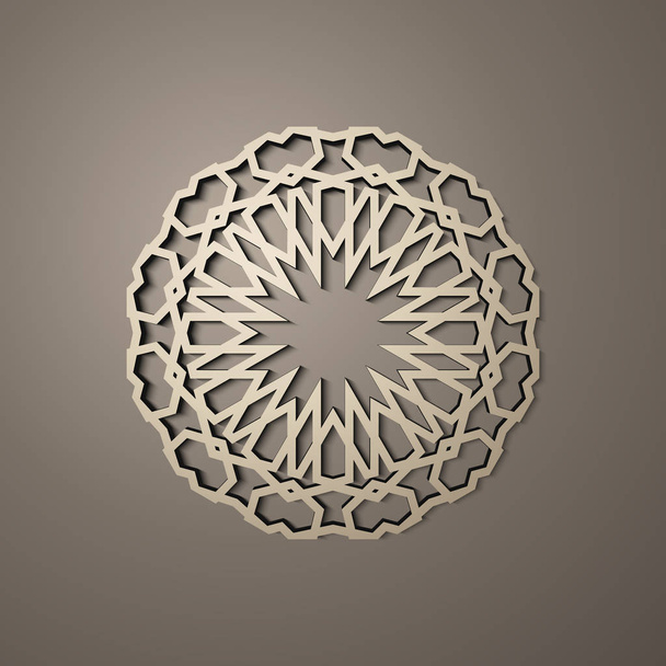 Achtergrond met 3D-naadloze patroon in islamitische stijl. , Arabische geometrische Oosten sieraad, Perzisch motief . - Vector, afbeelding