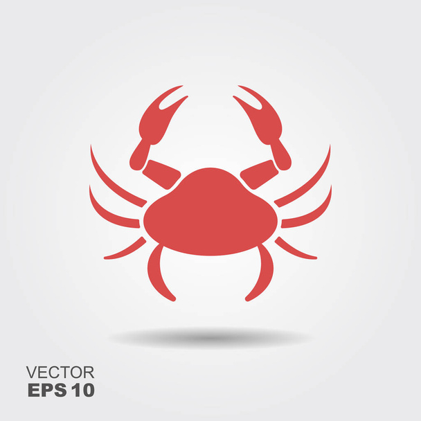 Crab vector icon. Emblem isolated on white background. - Vector, Image