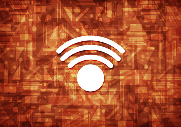 Wifi icon isolated on brown background abstract illustration - Photo, Image
