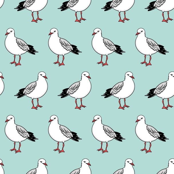 Vector seamless pattern with seagulls - Vetor, Imagem