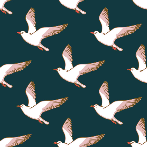 Vector seamless pattern with seagulls - Vector, Image