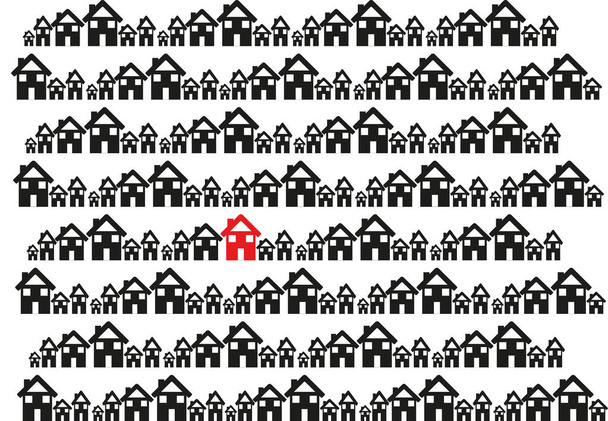 Силуэт городского пейзажа с домами - Фото, изображение