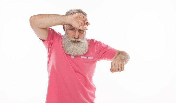 Old man looking worried with hand on forehead. - Photo, Image