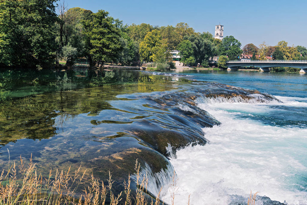  Bihać kasaba, görünümü Una Nehri, Bosna-Hersek - Fotoğraf, Görsel