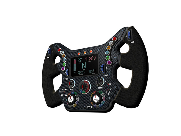 Руль Формулы-1 на нейтральном фоне, 3D рендеринг
 - Фото, изображение