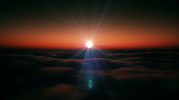 Wschód słońca nad promień słońca chmury - Materiał filmowy, wideo