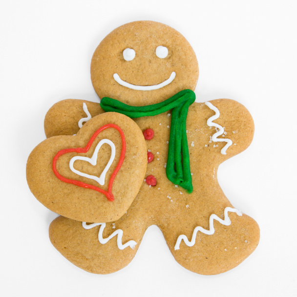 Gingerbread man with gingerbread heart - Photo, Image