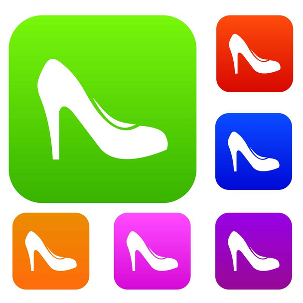 Women shoe with heels set collection - Wektor, obraz