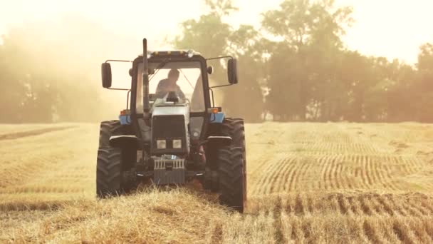 A mező, a traktor közelről. - Felvétel, videó
