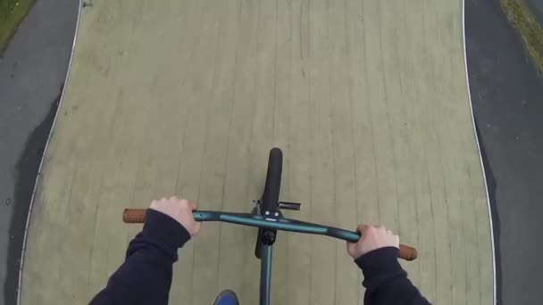 bmx halfpipe bike stunt sport - Footage, Video